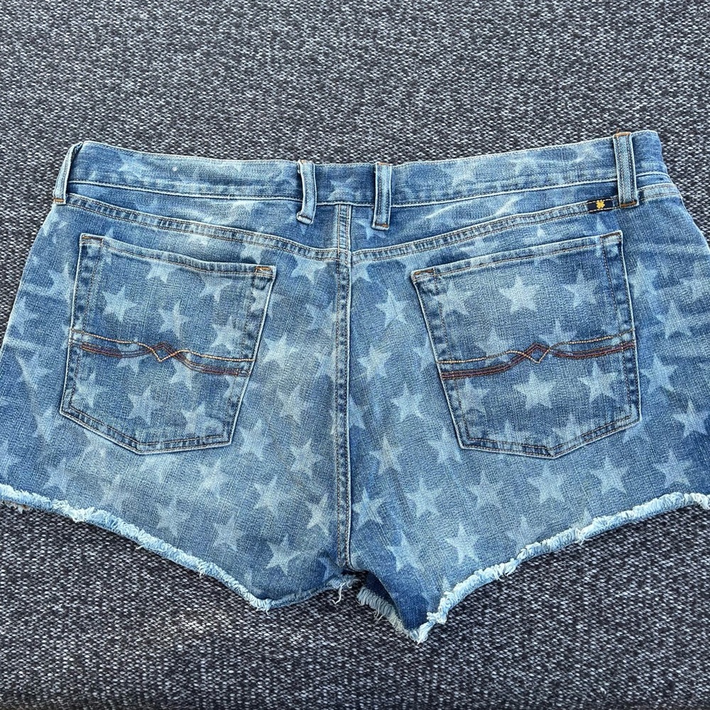 Lucky Brand Star Print Denim Jean Shorts - Blue - Picture 4 of 4